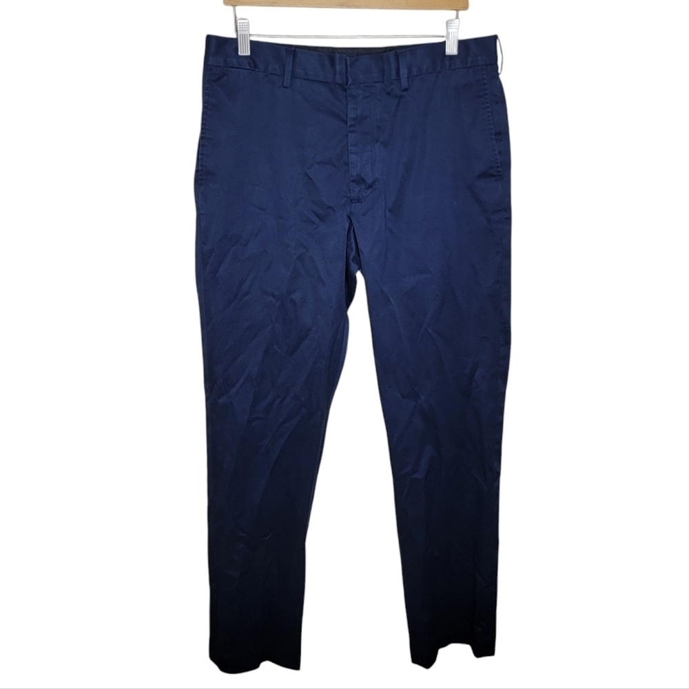 Lands' End | Men's Navy Blue Traditional Fit Khaki Dress Slacks Pants Size 33